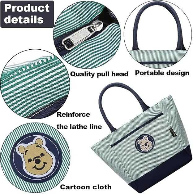 CW29 Mini Shopper Mała Torebka Wodoodporna Materiałowa Poręczna Misiu