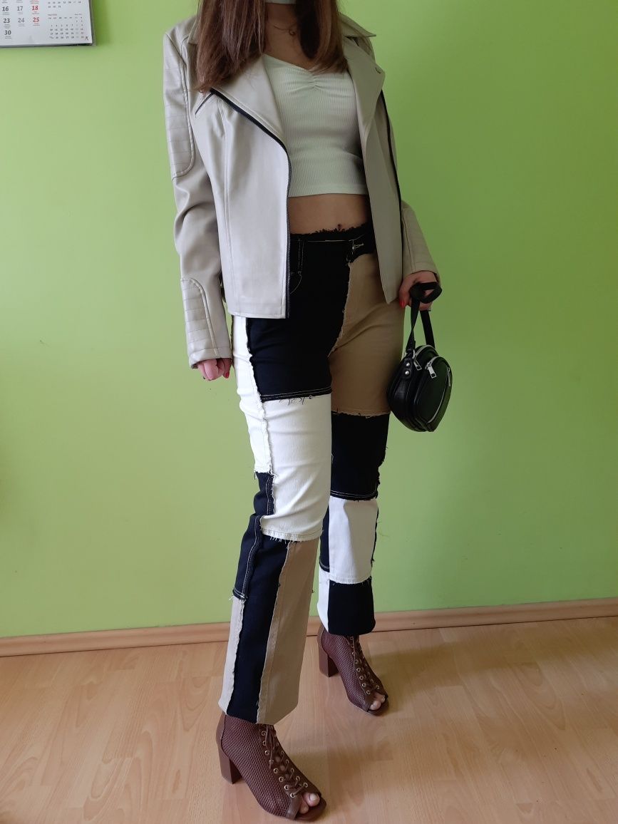 Jeansy patchworkowe M HIT TEGO ROKU!!!