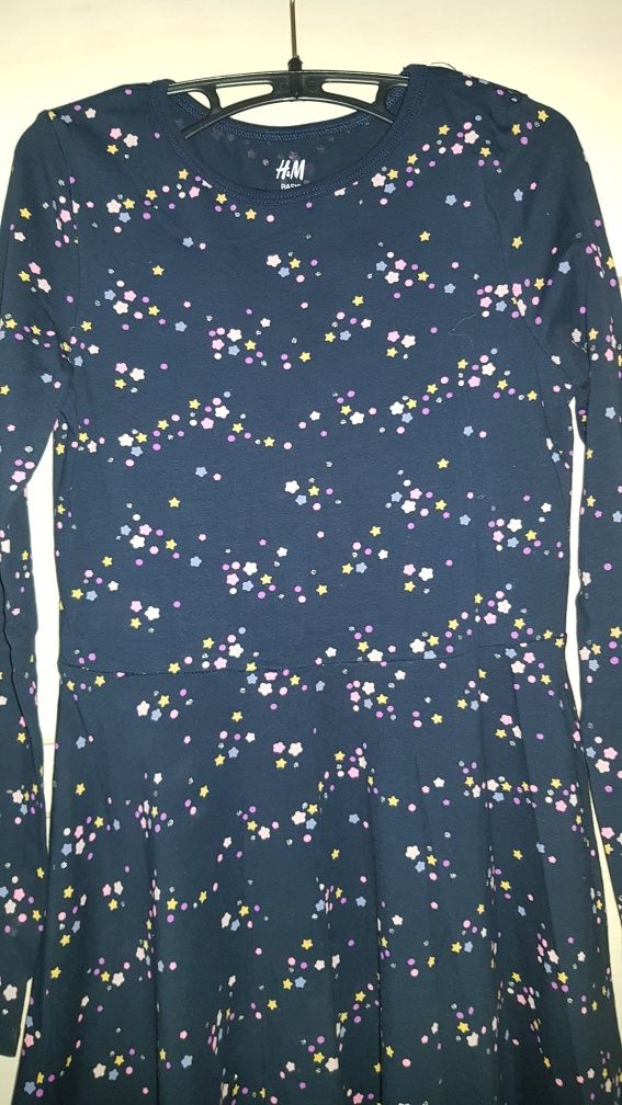 H&M Dżersejowa bawełniana sukienka r. 134-140