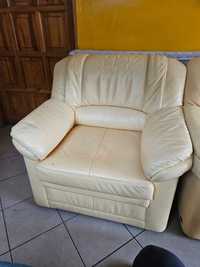 Komplet skórzany kanapa fotele