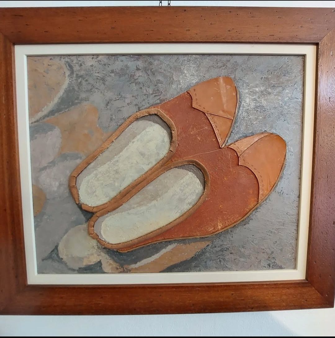 Quadro a óleo e cabedal