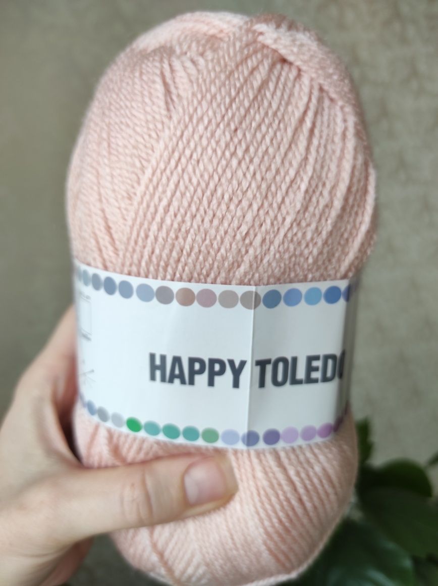 Нитки, пряжа, вязание, Happy Toledo, Хеппи Толедо, много цветов ,акрил