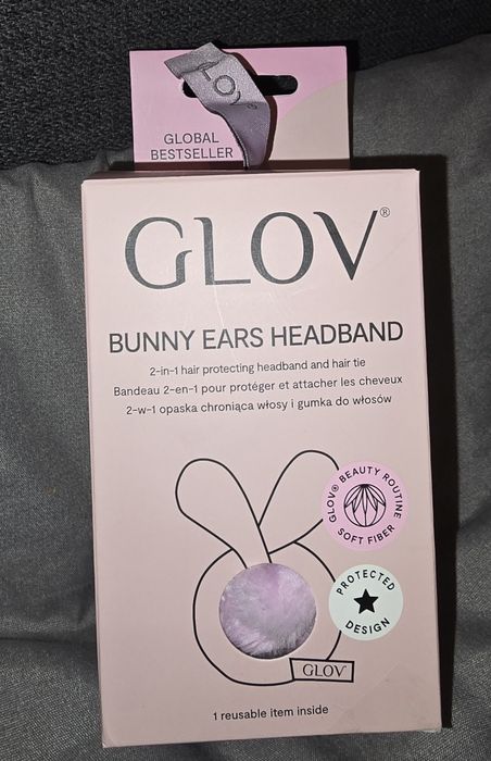 Opaska na włosy Glov, różowy króliczek