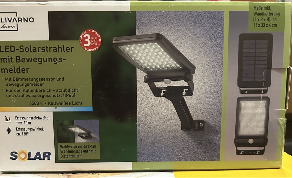 Зовнішній світильник Livarno Home з датчиком руху та сонячною батареєю