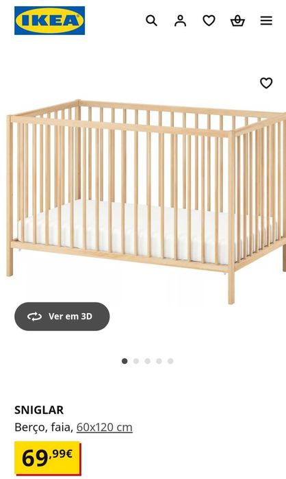 Berço madeira Ikea Sniglar