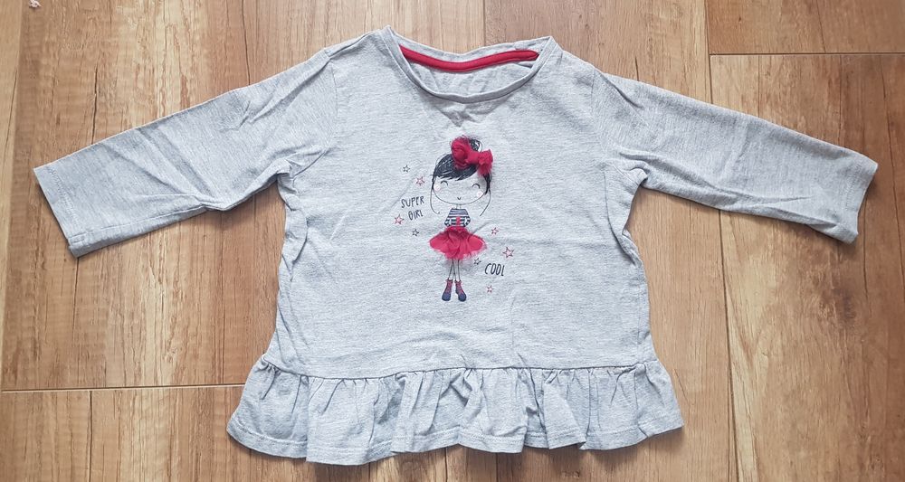 Bluzka z długim rękawem 86cm dziewczynka kokarda 12 - 18 m-cy
