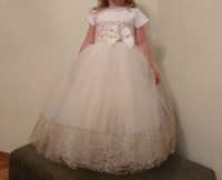 Неймовірно гарна сукня для дівчинки біла з золотом 3 роки - 6 років