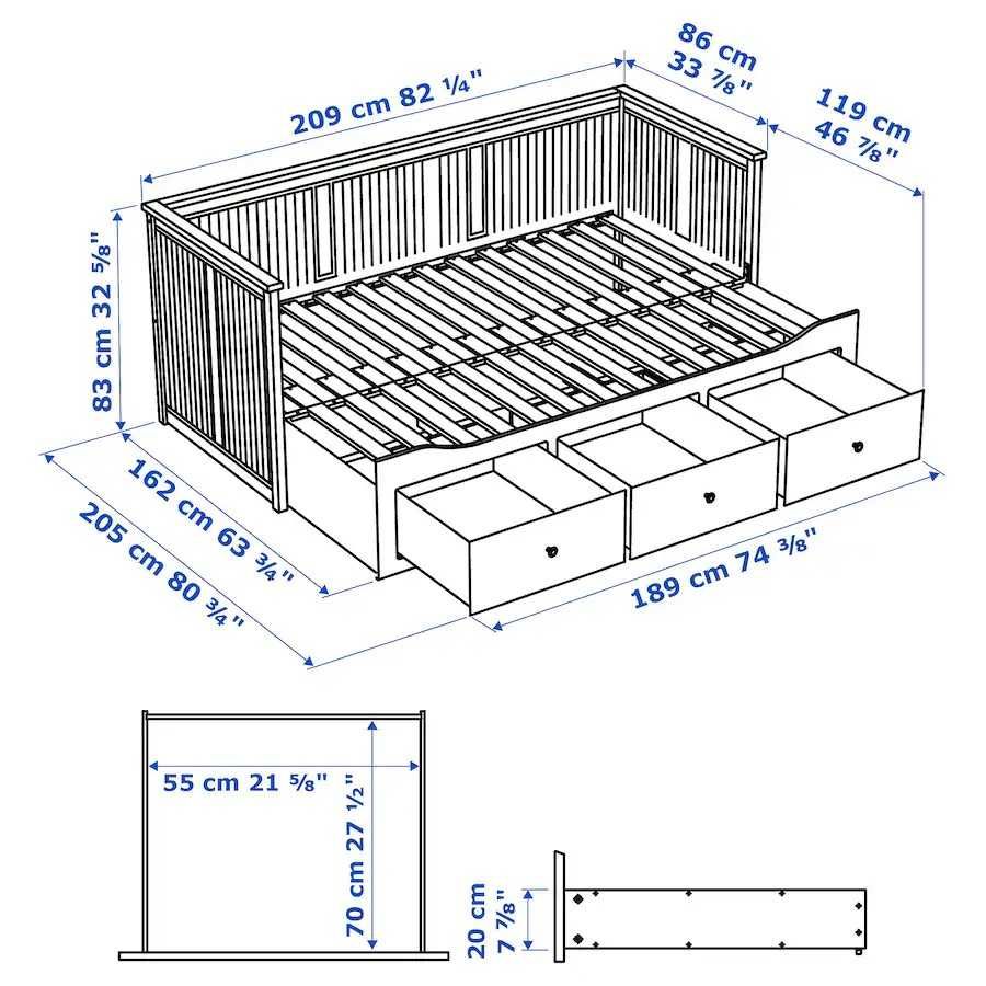 Cama individual/dupla, com 3 gavetas, branco, 80x200 cm, com colchões.