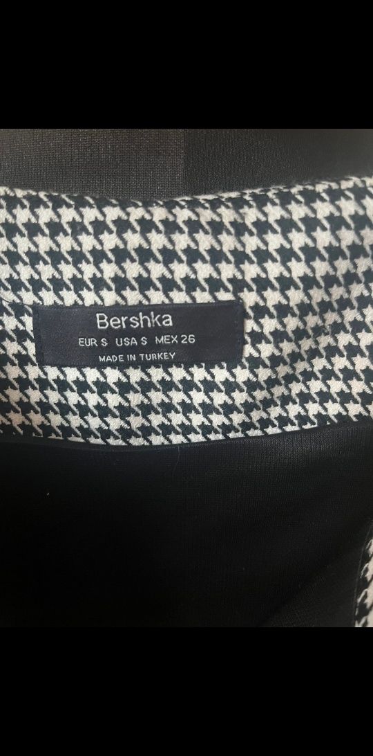 Spódnica mini spódniczka pepitka Bershka S