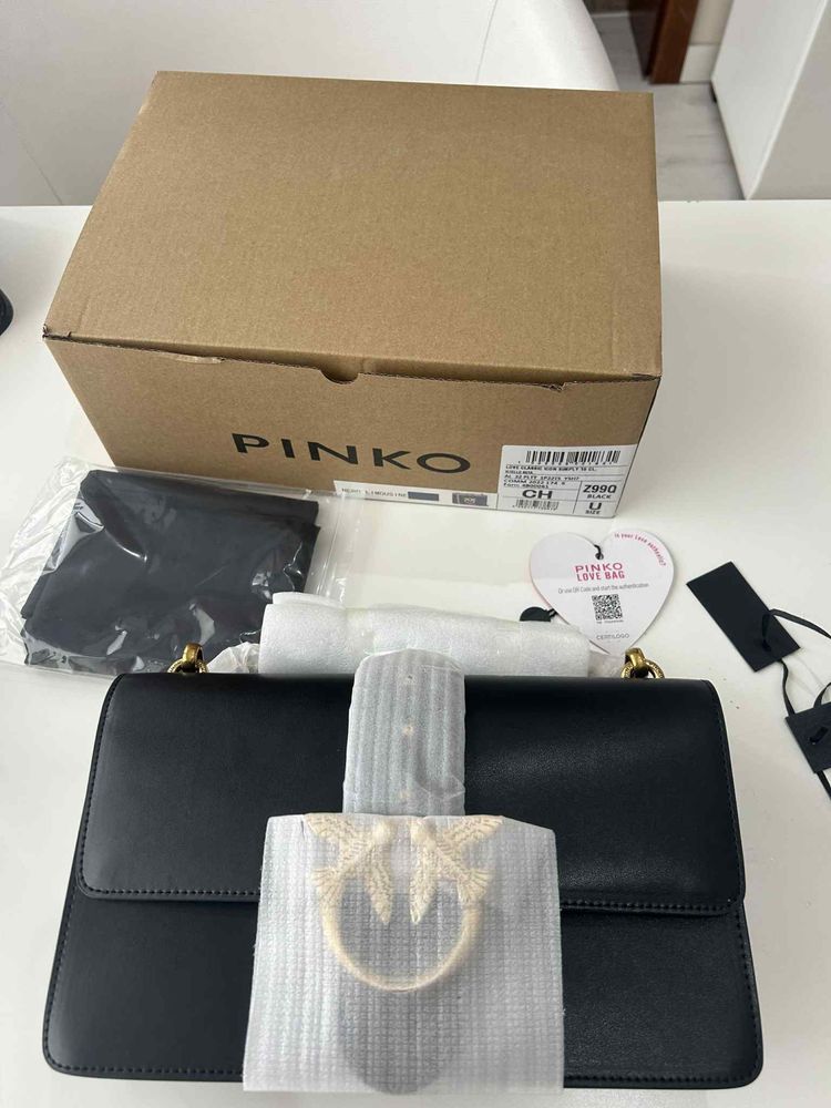 Nowa! Torebka damska czarna skórzana Pinko One Love Classic