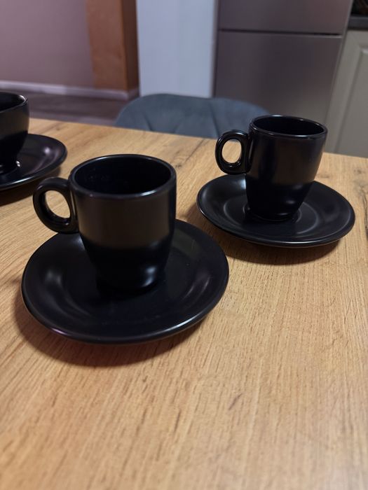 filizanka mini do espresso mala czarna spodek komplet home&you