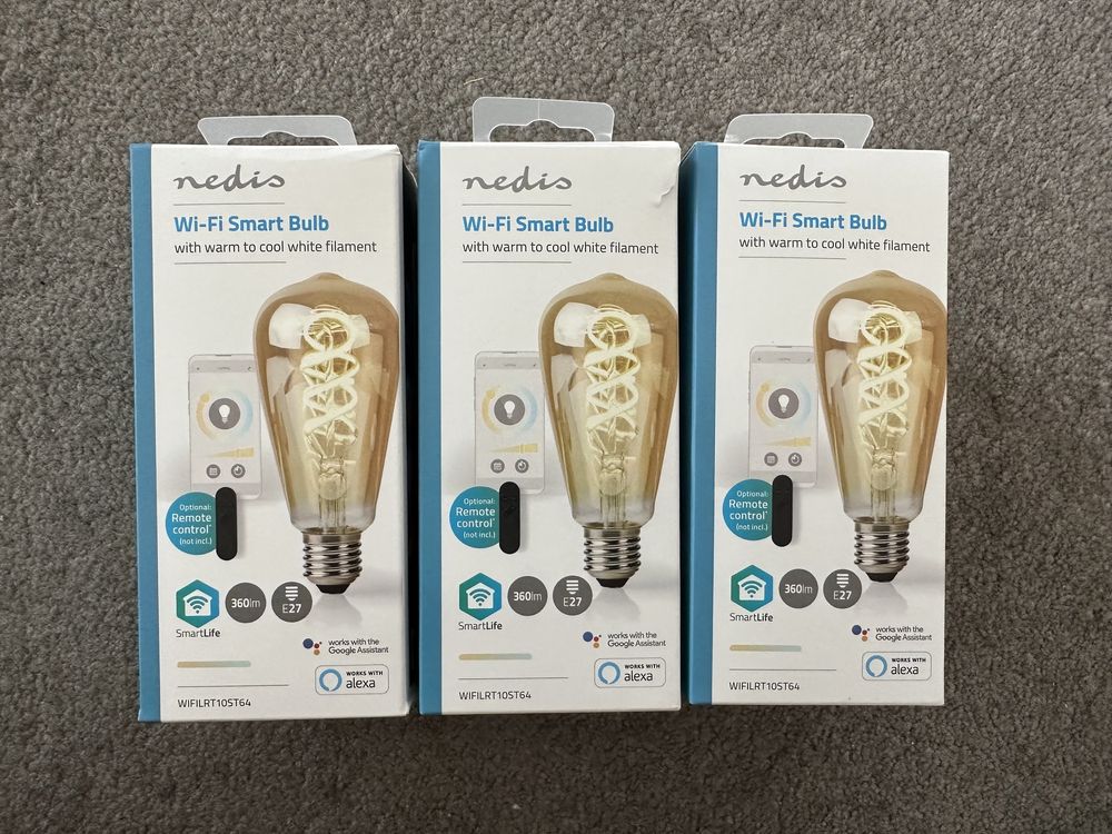 3 Lâmpadas Nedis Wi-Fi Smart Bulb