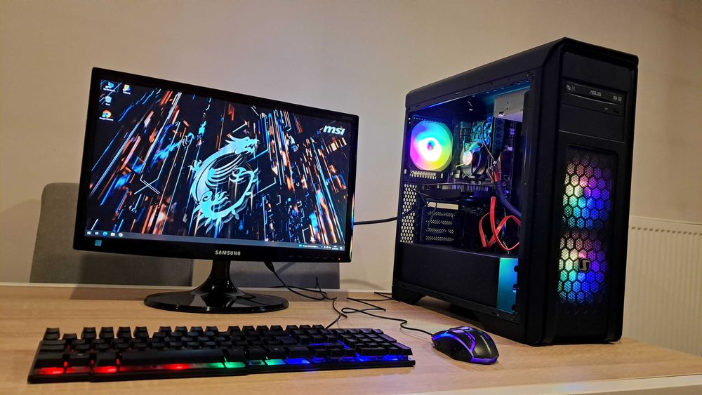 Zestaw Do Gier i7 8x3.8GHz/Ram-16GB/GTX-1050/SSD+500GB/Samsung 24'