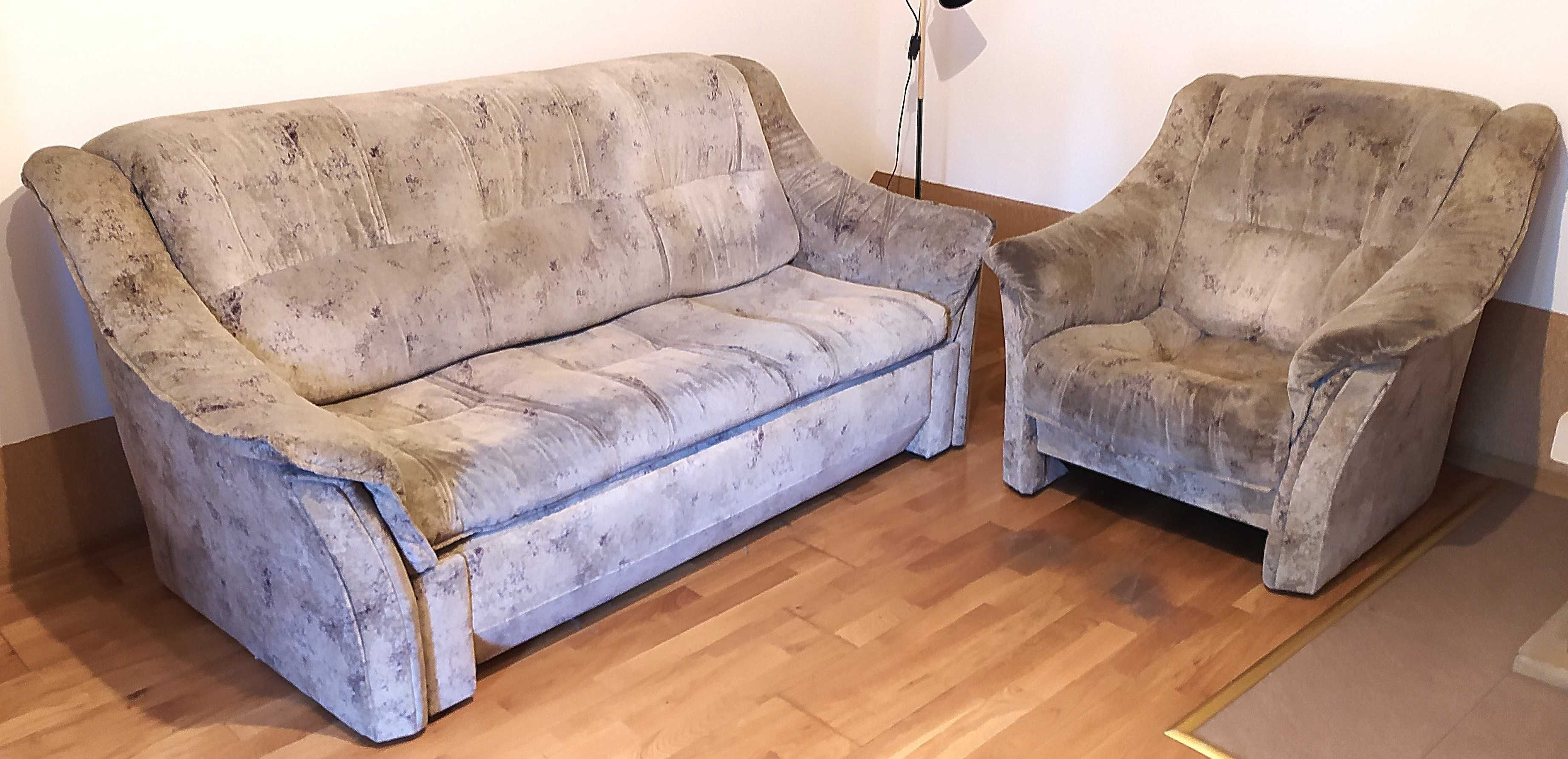 Sofa rozkładana z fotelem za darmo