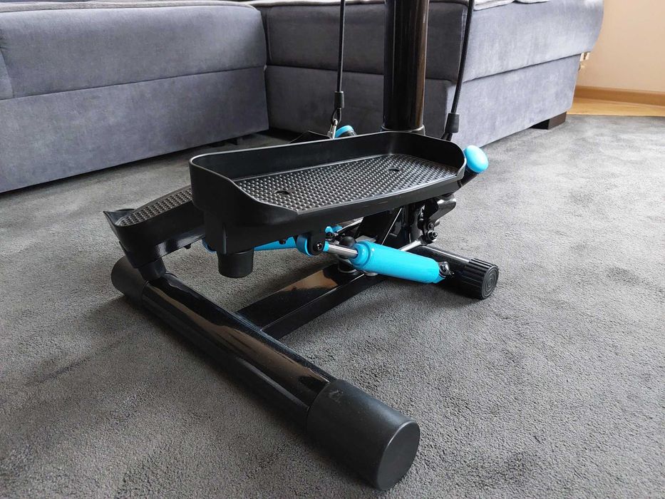 Stepper skrętny z kolumną HS-055S Noble czarny/niebieski