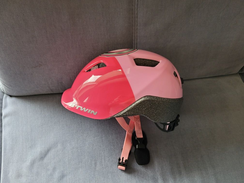 Kask rowerowy B-TWIN 48-52 cm różowy lekki