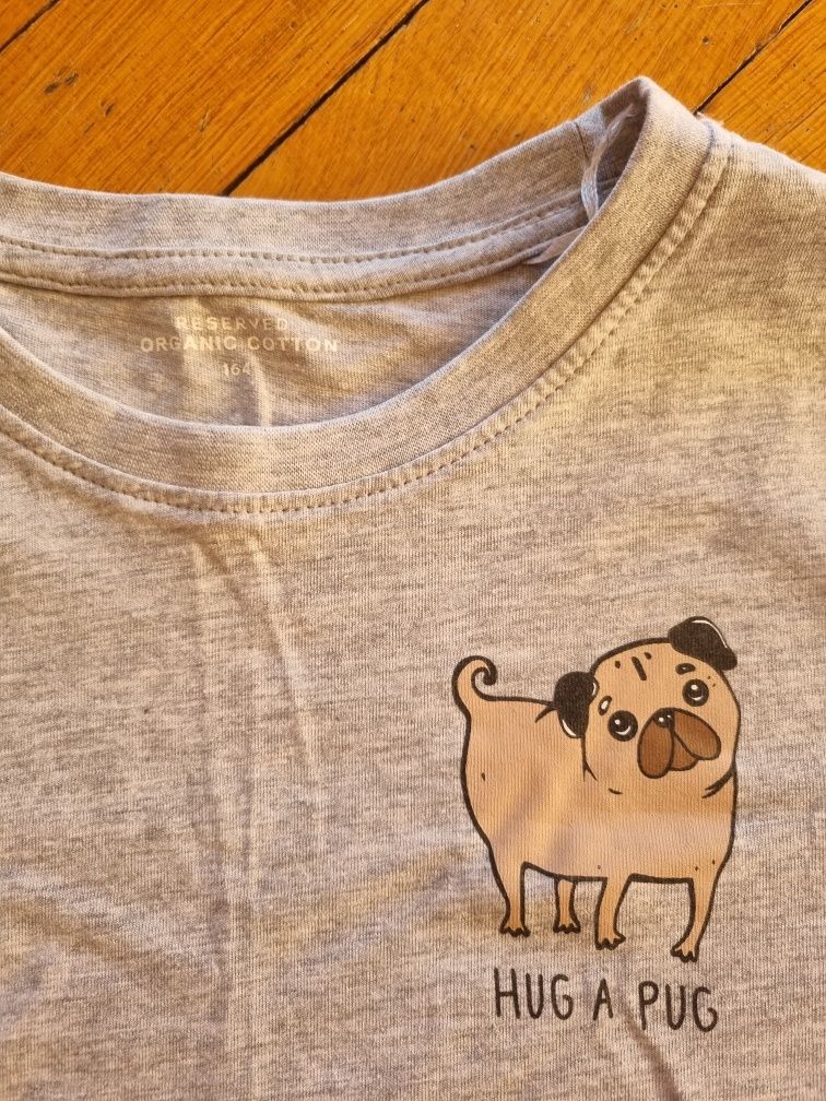 Reserved nowa koszulka pug mops piesek rozmiar 164