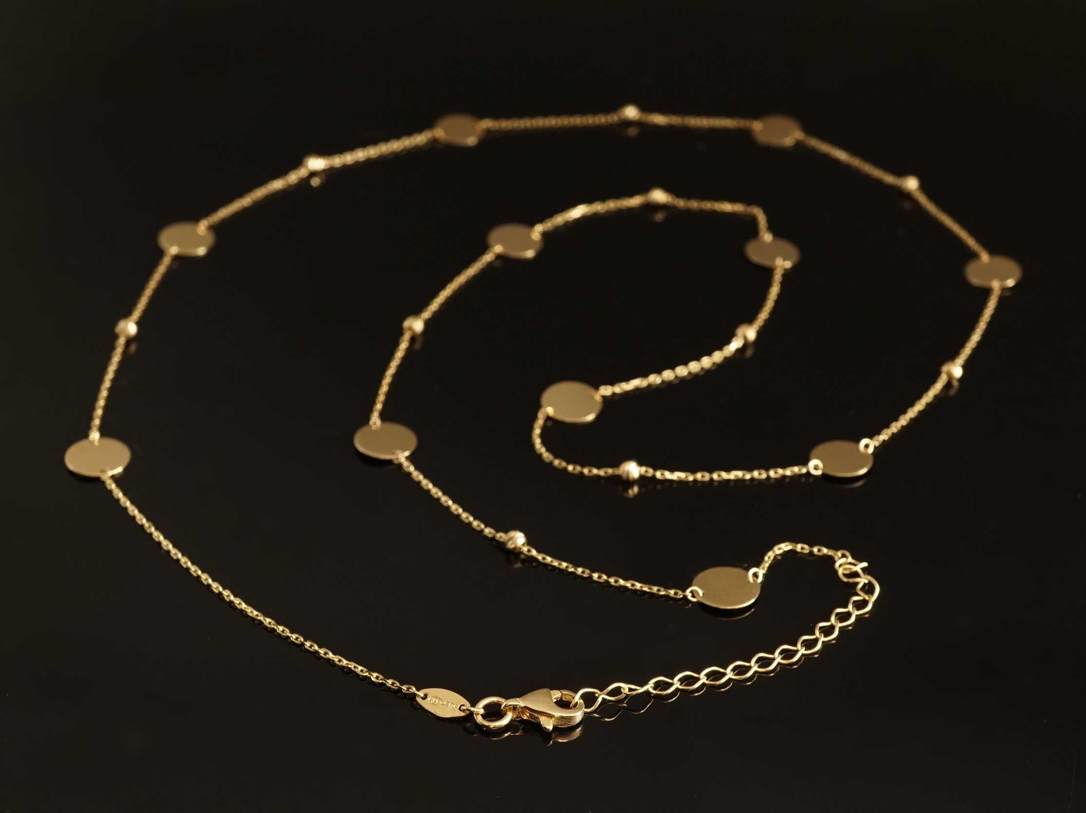 Złoto 585 - złoty łańcuszek Celebrytka damski z kółeczkami