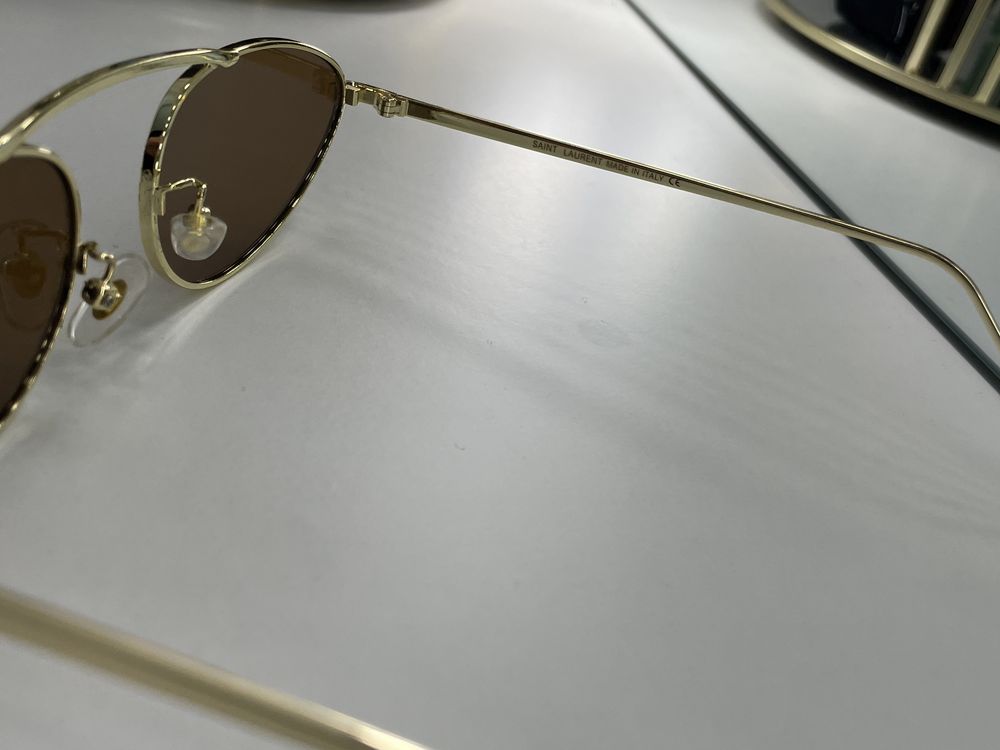 Saint laurent nowe okulary zlote