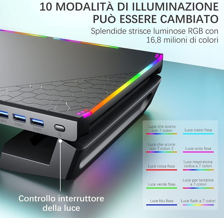 MOOJAY Stojak na monitor biurkowy ze światłami do gier RGB