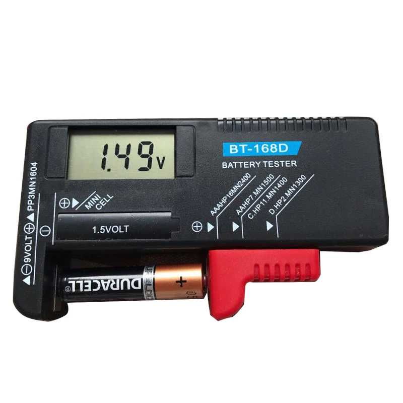 Универсальный цифровой/электронный тестер заряда батареек АА, ААА, 9v