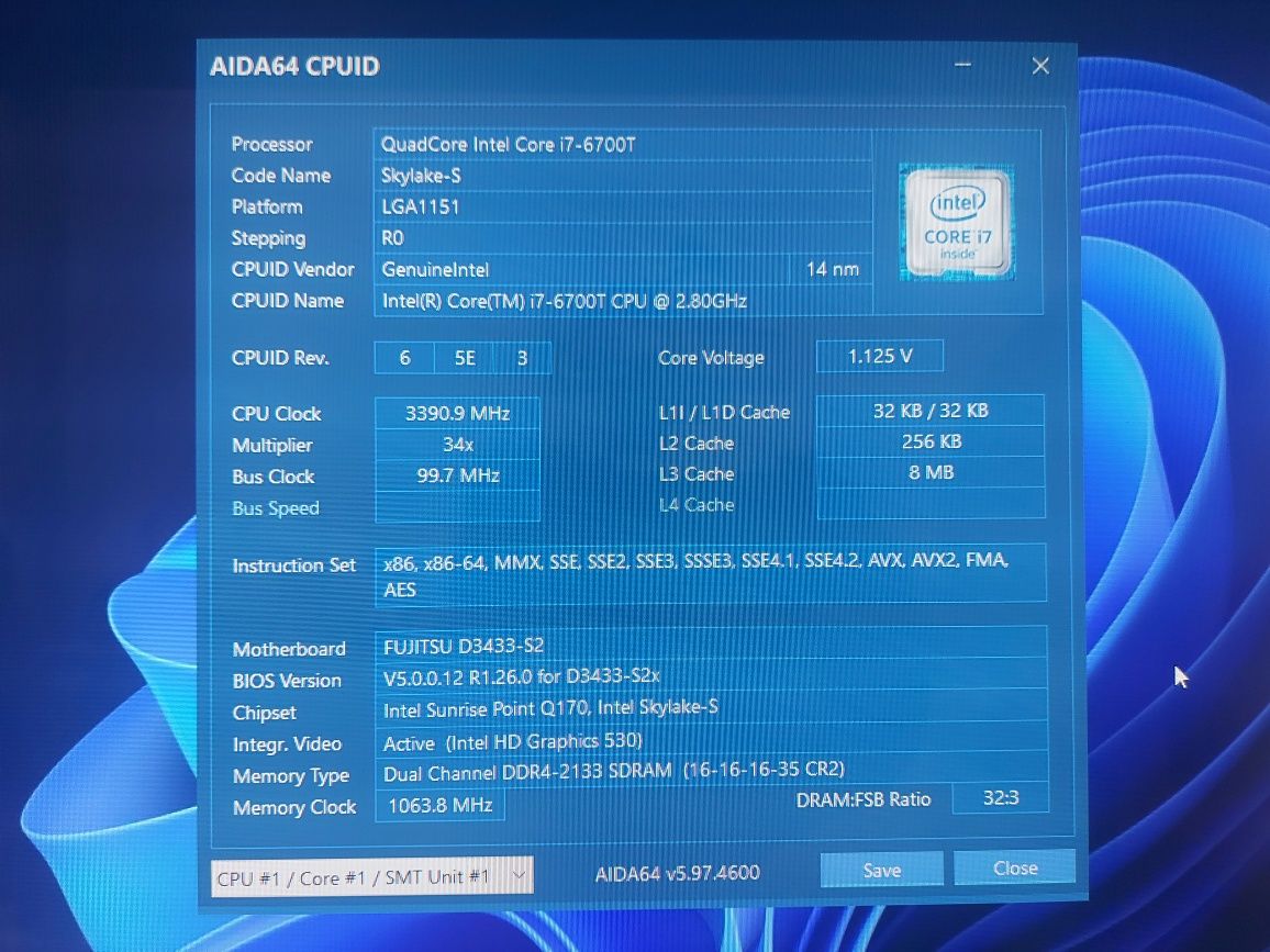 Системний блок  формату міні  Fujitsu  d3432-s2, i7, 8Gb, sata 128gb