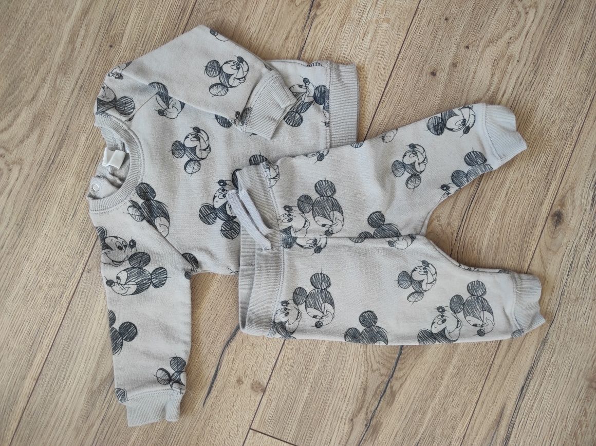 Komplet dresowy spodnie bluza panda Myszka Miki H&M