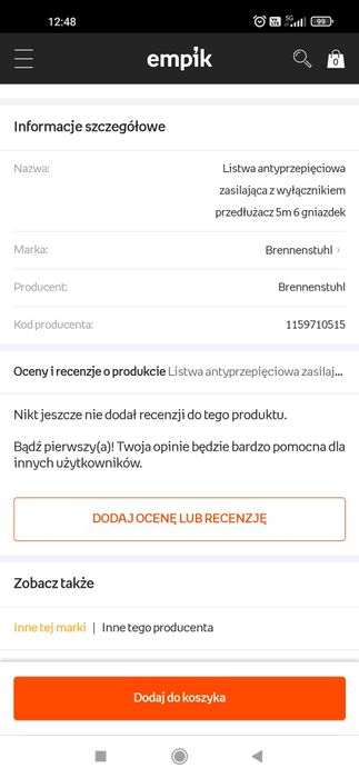 Listwa antyprzepieciowa zasilająca z wyłącznikiem i sygnałem  dzwiekow