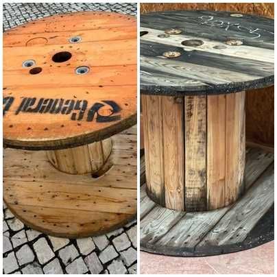 Bobines de madeira antigas para artesanato