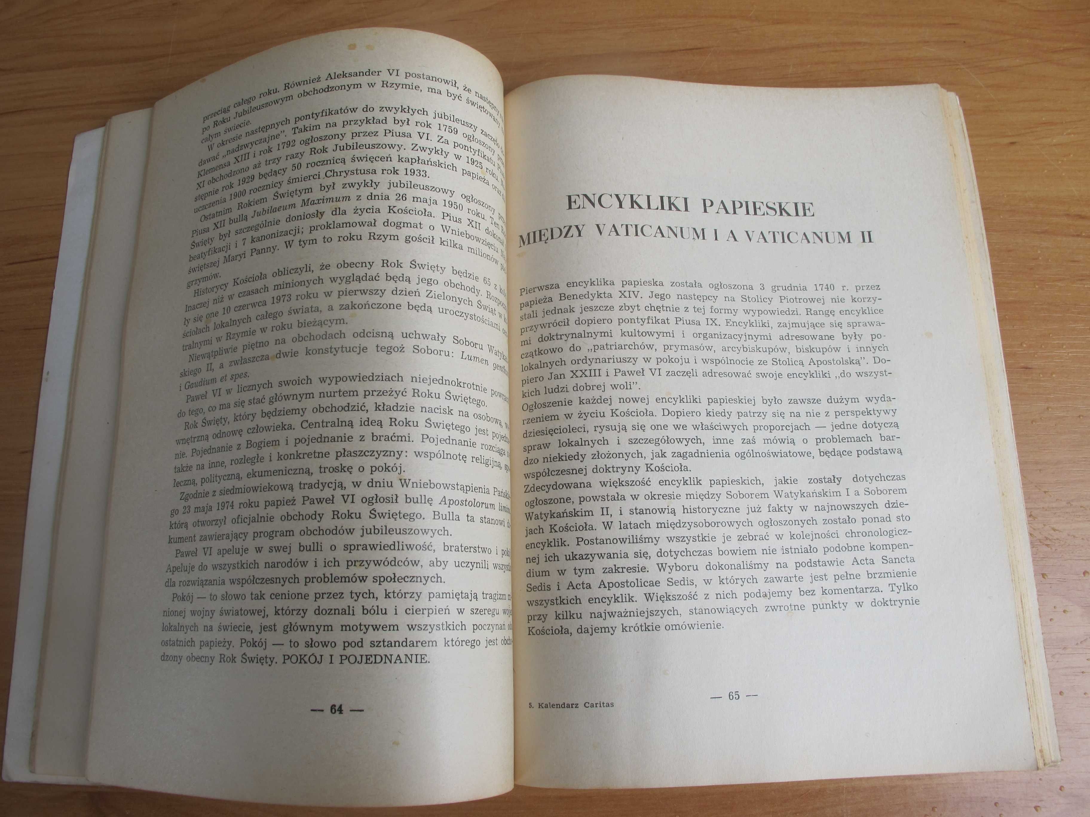 Stary Kalendarz "CARITAS "z 1975 r