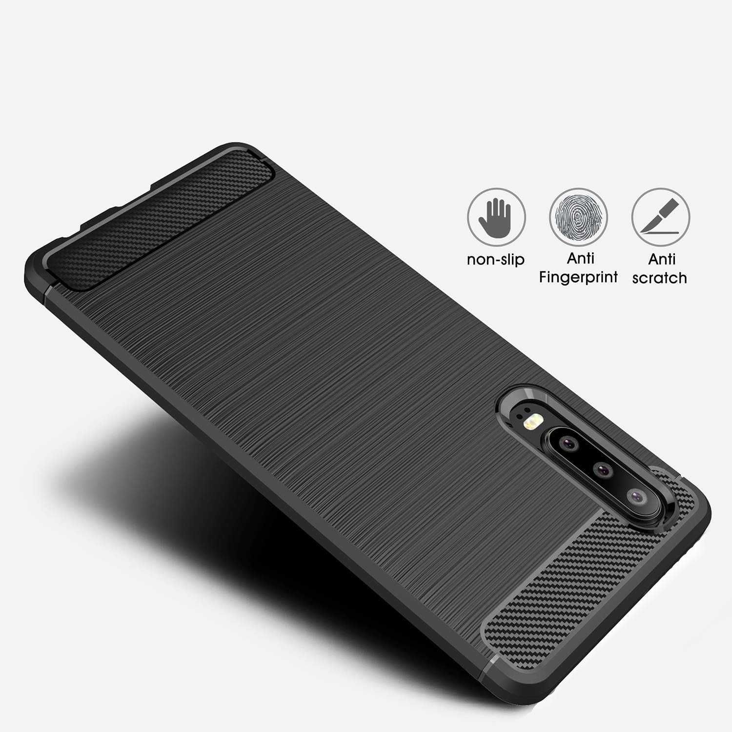 Etui Carbon do Huawei P30 + Szkło Hartowane