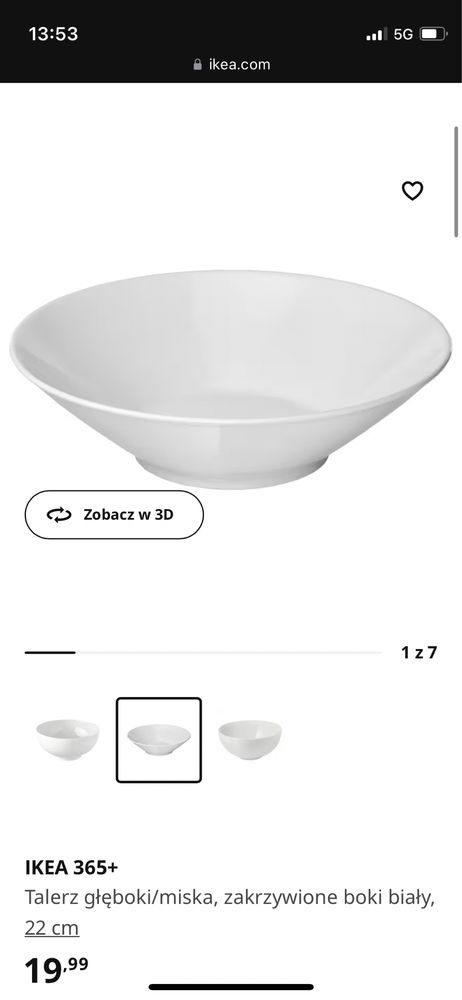 Ikea 365+ talerze duze miski głębokie 12szt