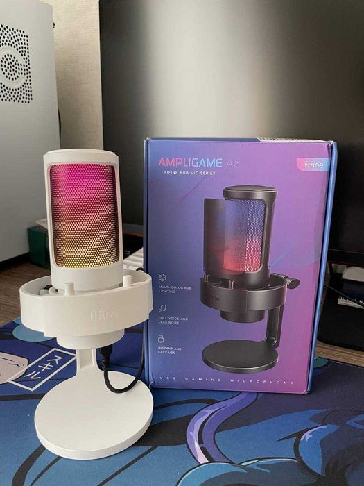 Мікрофон Fifine A8W RGB white— новий(open box), повна комплектація!