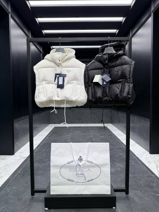 Пуховик Прада Prada жіночий натуральний качиний пух