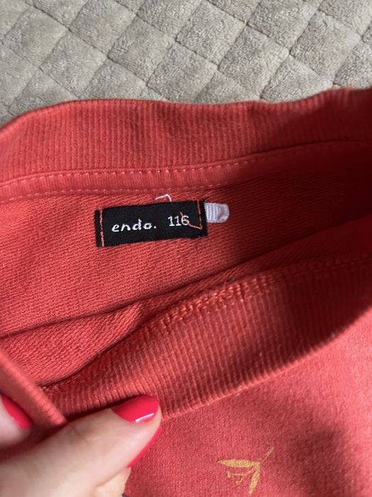 Rozm 116 sukienka Endo dla dziewczynki pomarańczowa z jelonkiem