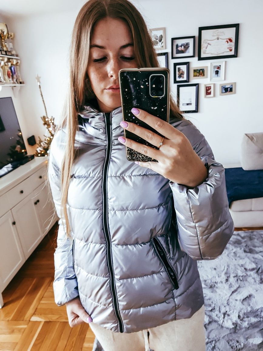 Kurtka zimowa srebrna