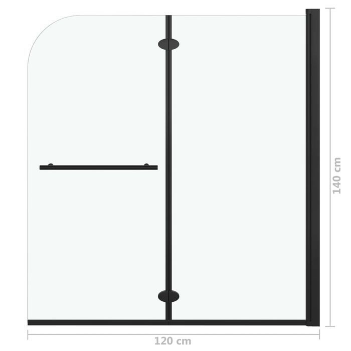 Vidaxl Składany Parawan Nawannowy, 2 Panele, Esg, 120 X 140 Cm, Czarny