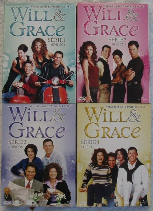 Will & Grace séries 1, 2, 3 e 4.