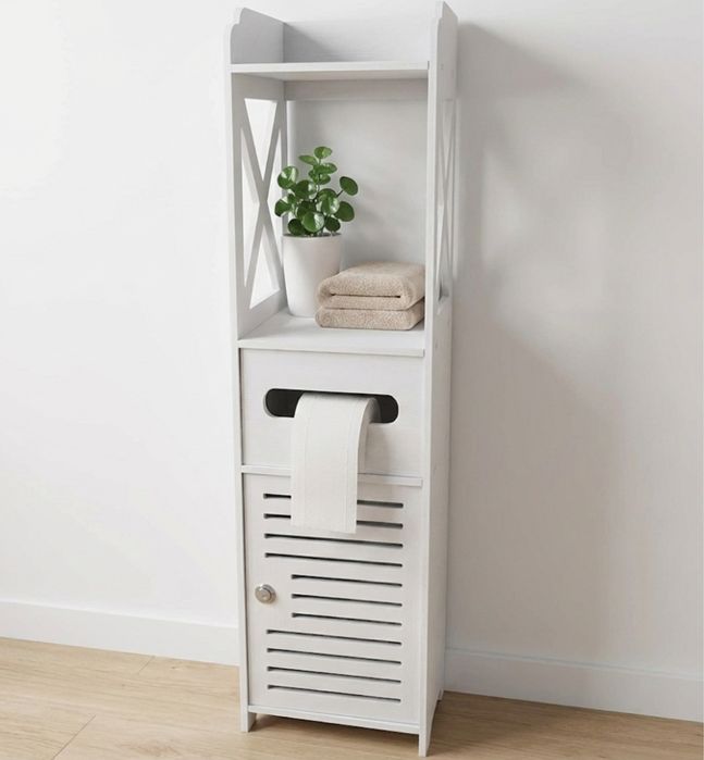 Szafka Łazienkowa Stojąca Słupek na klucz Regał Uchwyt na Papier Półka