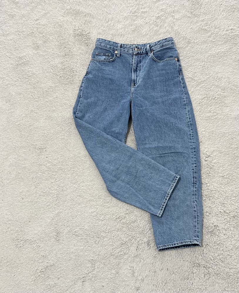 H&M szerokie jeansy r. 38 mom fit niebieskie baggy