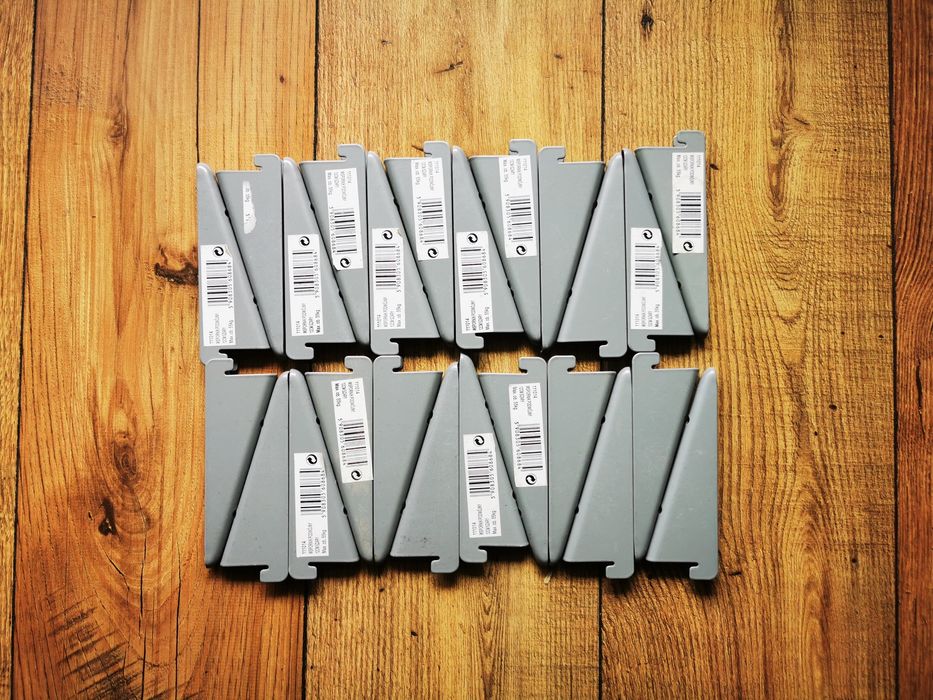 Zestaw 24x Wspornik Podwójny Systemowy 12cm Szary NOWE