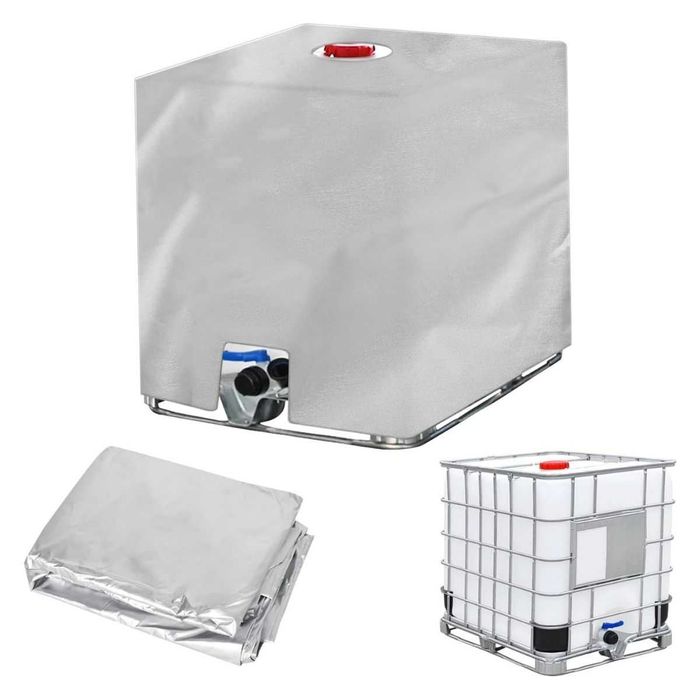 Pokrowiec ochronny na zbiornik IBC mauzer 1000l wodoodporny Srebrny