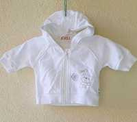 50 Bluza niemowlęca z kapturem bawełniana mothercare biała