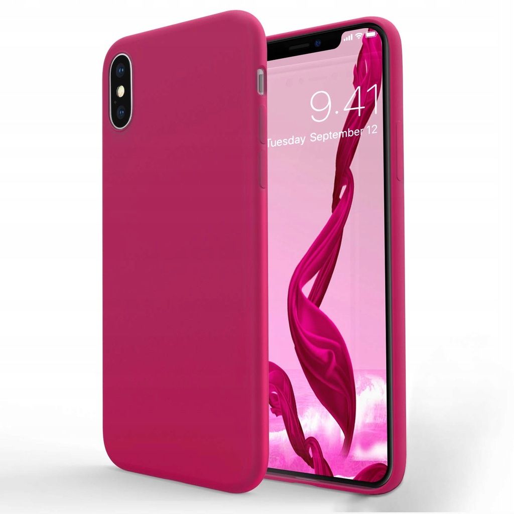 Etui Pokrowiec Do iPhone XS Max Różowe Silikonowe Cienkie