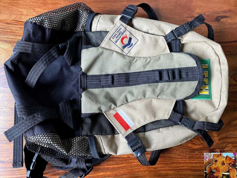 Plecak Khaki Zieleń Czerń - 60x35 cm - Stan BDB
