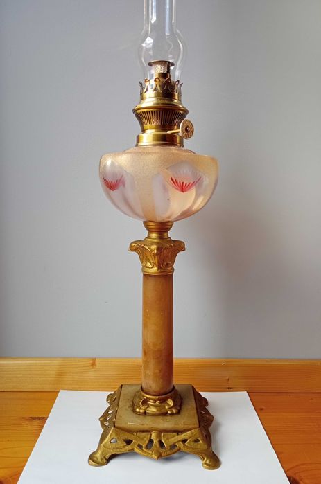 kolumnowa lampa naftowa XIX wiek, 68cm