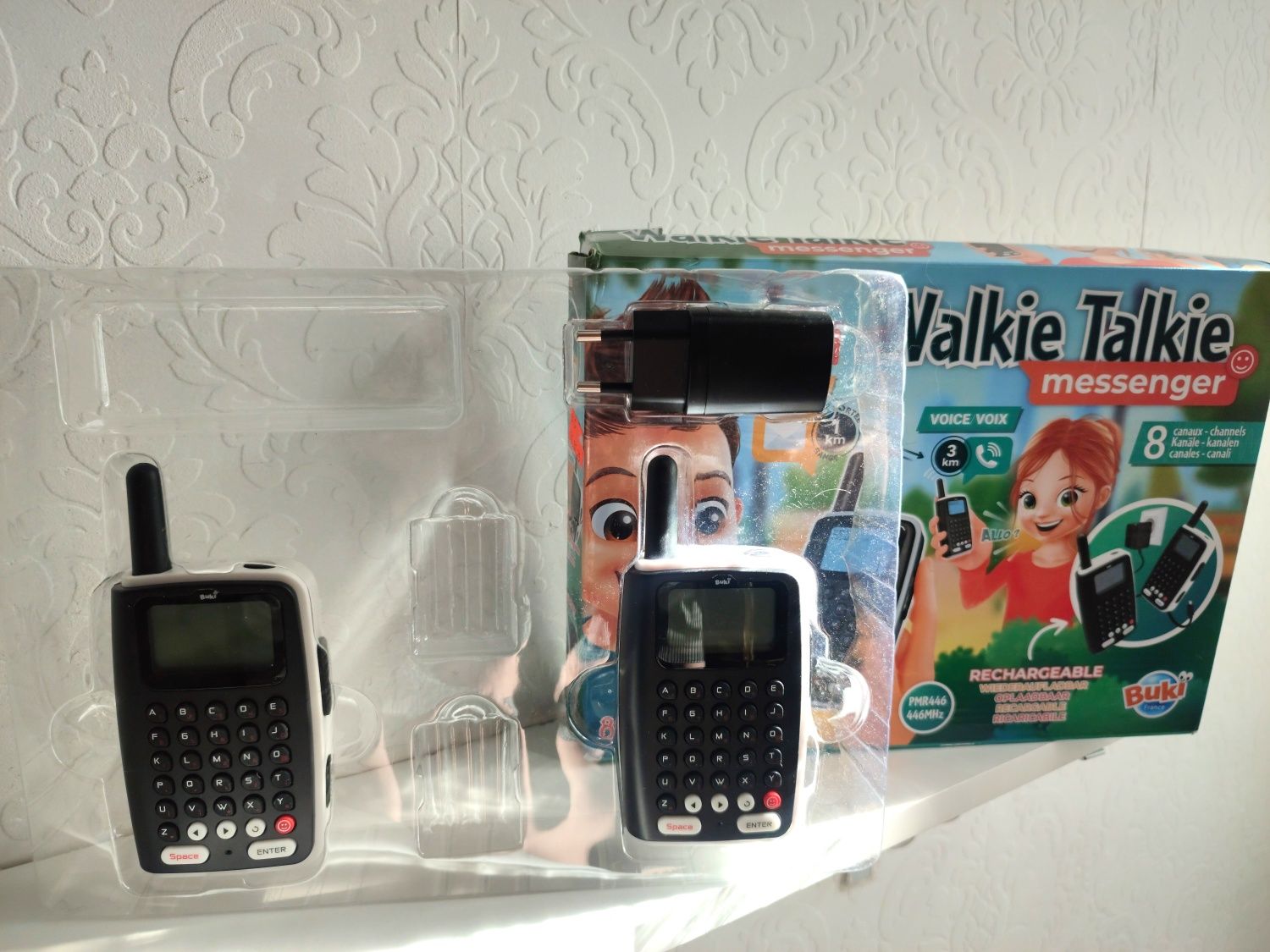 Walkie Talkie telefon SMS Buki 1km/3km zasięg