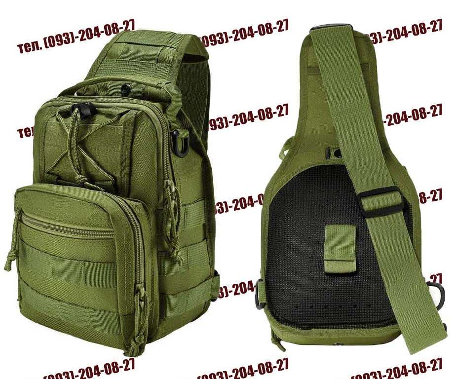 Рюкзак сумка тактична B14, через плече Oxford 600D Олива, 26х19х10 см