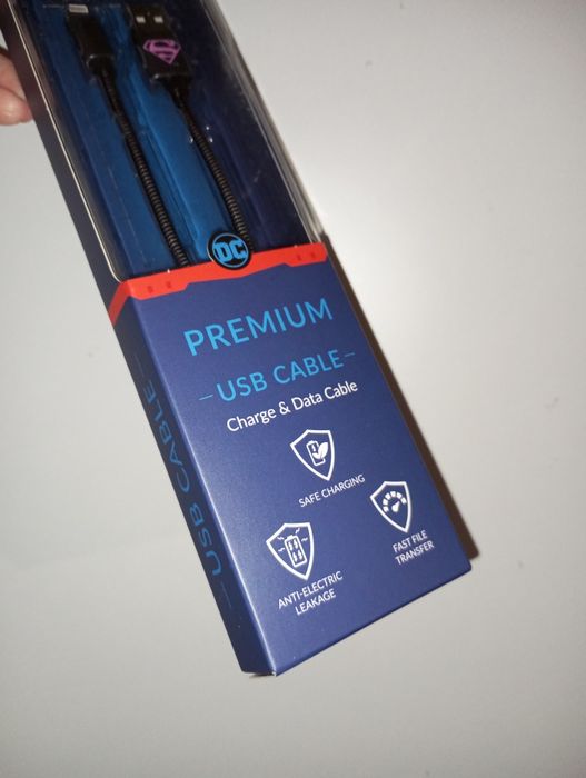 Kabel USB DC Superman nowy premium
