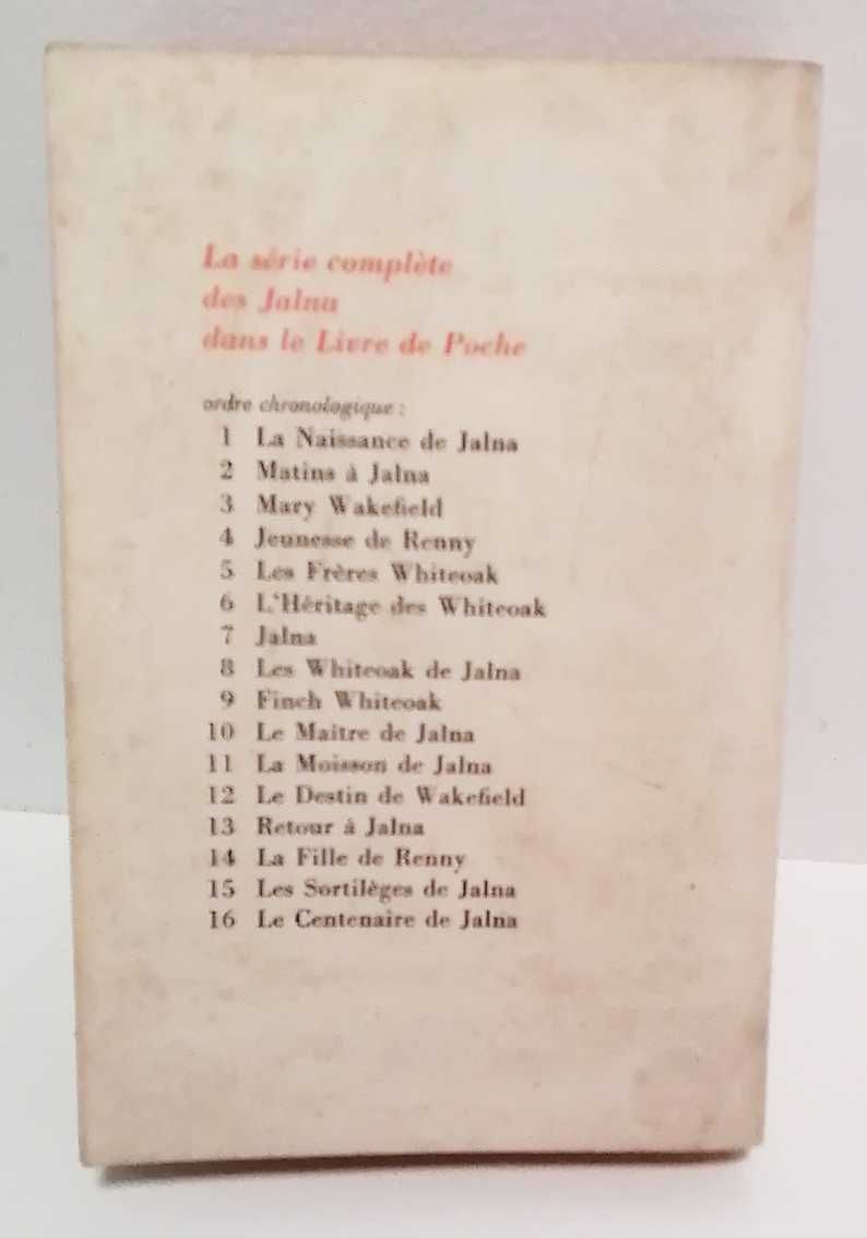 Le Centenaire de Jalna, de Mazo de la Roche. (edição francesa)